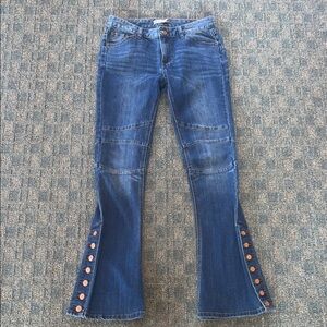 Women's Free People Flared Jeans with Button Detail